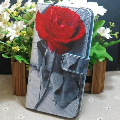 1x Red Rose Flower Wallet Flip case cover for BQ BQS 5037 5022 5070 5059 5515 5050 5201 5060 5035 5520 5044 5505 5065 5020 4072