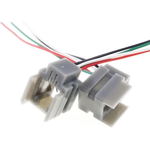 2 pcs 616M-4P4C RJ11 RJ10 RJ09 Modular Connector 616M 4P4C Socket Female Crimp Wire 4 Core 15 cm Length Network Connector