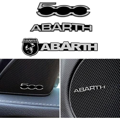 4pcs/lot Hi-Fi Speaker audio Speaker 3D Aluminum Badge for Fiat abarth 500 stilo ducato palio bravo doblo Emblem stereo sticker