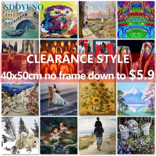 SDOYUNO Clearance style Van Gogh 40x50cm Abstract Scenery Painting For Paint By Numbers DIY Painting By Numbers On Canvas