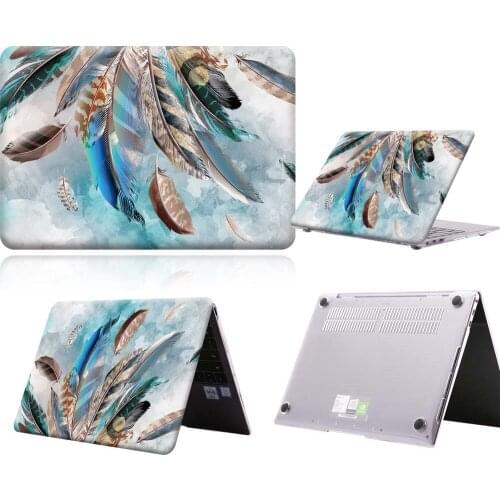 Aqua Blue Feather Anti-slip Laptop Case For MateBook 13/13 AMD Ryzen/14/D14/D15/X 2020/X Pro/Pro 16.1/Honor MagicBook14/15