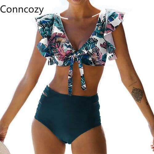 Conncozy Swimwear With Ruffles