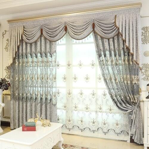 European luxury curtains for the living room embroidered tulle curtains high quality curtains for the bedroom windows