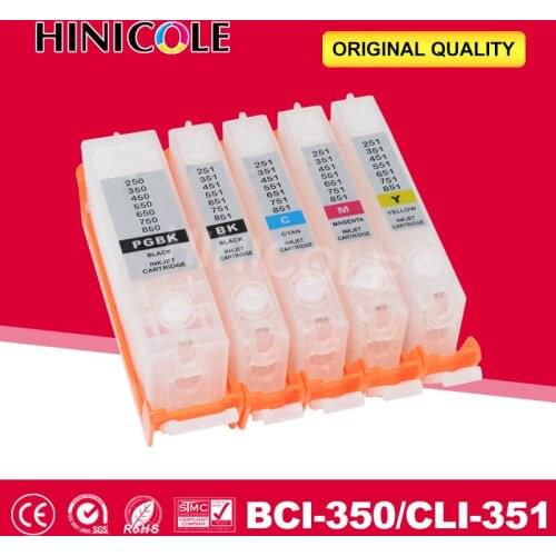 Hinicole Ink Cartridge Refillable PIXUS MG5430 5530 MG5630 6330 6530 MG6730 Printer Cartridge For Canon BCI 350 CLI 351