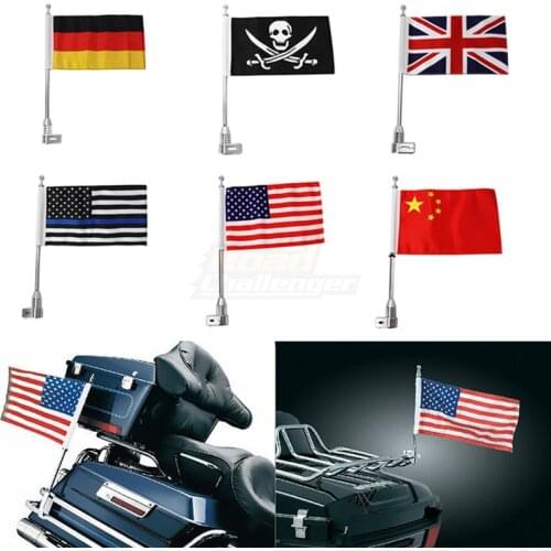 Chrome Motorcycle Luggage Rack Mount Pole Naction Flag Fit For Honda Goldwing GL1800 2001-2011 10 09 08 07 06 05 04 03 02