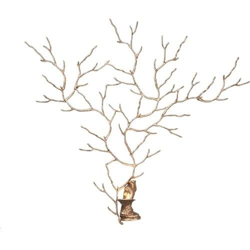 Nordic brass wall lamp antlers creative gold wall light for home indoor use