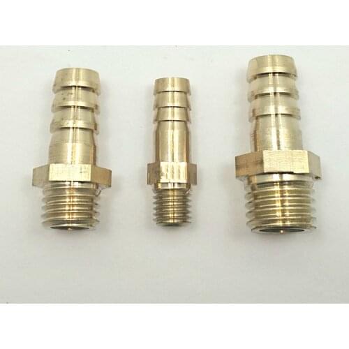 M8/10/12/14/16/20 Metri Male x 6/8/10/12/16mm Hosebarb Brass Coupling Coupler Connector Water Gas Oil
