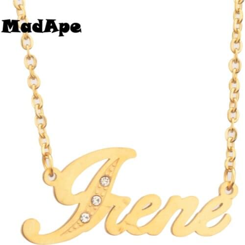 MadApe Trendy "Irene" Letter Pendant Necklace Customized Name Necklace Custom Personalized Any Name For Women Men Choker Jewelry