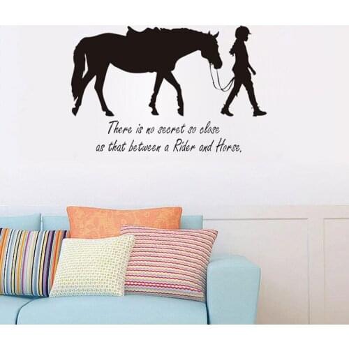 ThereS No Secret Girl So Close As That Between A Rider And Horse Quote Wall Decal Horse Wall Sticker Home Decor Vinyl Art Mural