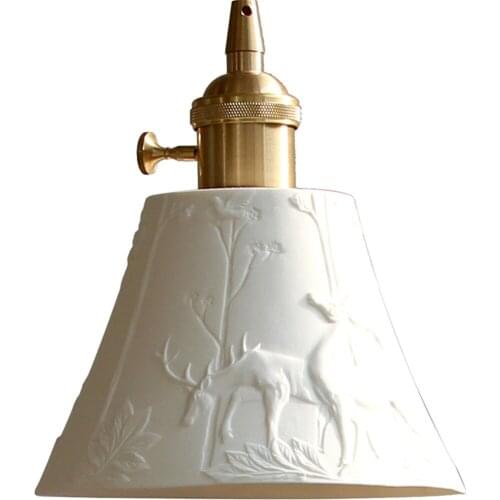 Nordic Modern LED Pendant Light Loft Decor Brass Ceramic Hanging Lamp Dining Room Home Lighting Antique Droplight Luminaire