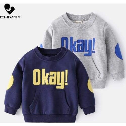 New 2021 Kids Spring Autumn Fashion Sweatshirt Boys Letter Print O-neck Pullover Tops Children Hoodies Sweatshirts Clothing