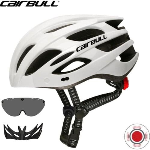 Cairbull NEW Highway Mountain Bike Riding Helmet Configuration Tail Light Hat Eaves Goggles MTB Helmet Cycling Equipment