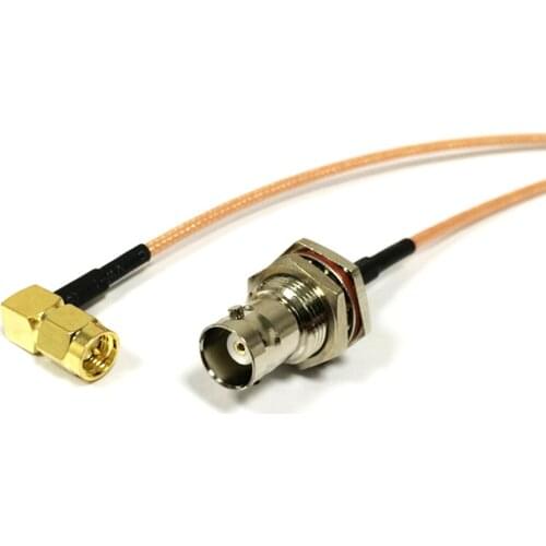 New SMA Male Plug Right Angle Connector Switch BNC Female Jack Convertor RG316 Cable 15CM 6" Adapter