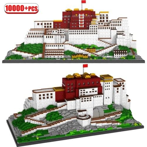 New City Famous Architecture Diamond Mini Bricks Notre Dame De Paris DIY Potala Palace Building Blocks Toys For Children