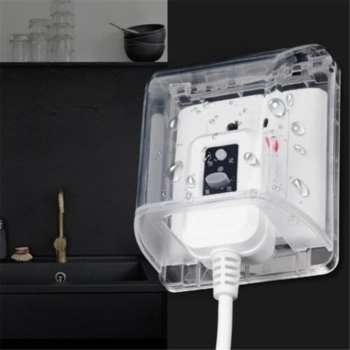 Wall Socket Waterproof Box Electric Plug Cover Nail-free Glue Paste Doorbell Board Switch Button Protection Cover 86 Type