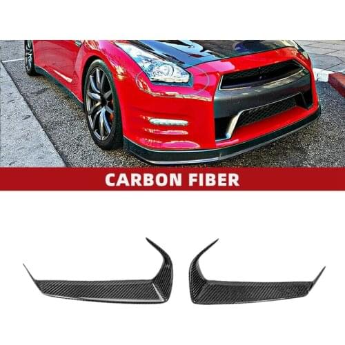 Carbon Fiber Car Front Head Light Lamp Eyebrow Frame Cover for Nissan GTR R35 2008-2016