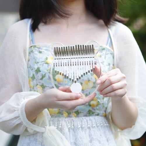 17 Tone Crystal Thumb EQ Little Bear Calimba Piano Kalimba Portable Instrument for Beginners Lyre Harp Harp