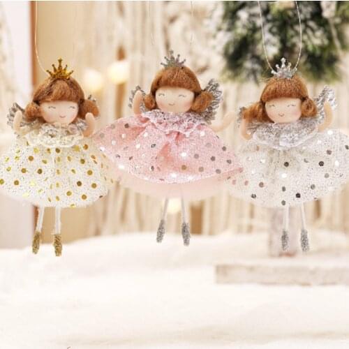 New Year 2022 Gifts Crown Veil Girl Dolls Angel Doll Navidad 2021 Xmas Tree Ornaments Christmas Decorations for Home Noel Natal