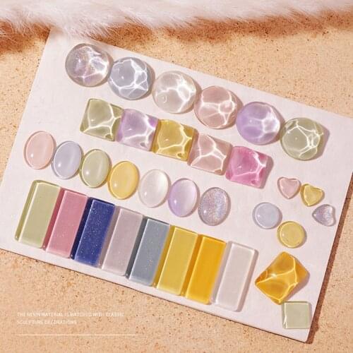 40pcs Transparent Glass Nail Art Display for Showing Gel Polish Designs Nail Color Board Tips Card Manicure Tools