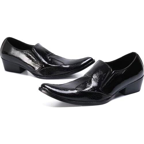 Pointed Toe Loafer Genuine Leather Big Size Genuine Leather Italian Oxfords Shoes Wedding Office Men Suits Fashion Business