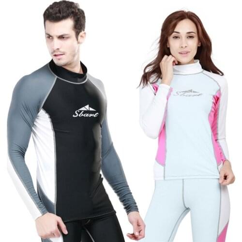 SBART 1PC Couple Lovers Long Sleeve Swimsuit Women/Men Rash Guard T Shirts/Pants Sailing Surfing Swimwear Diving Suits DBO