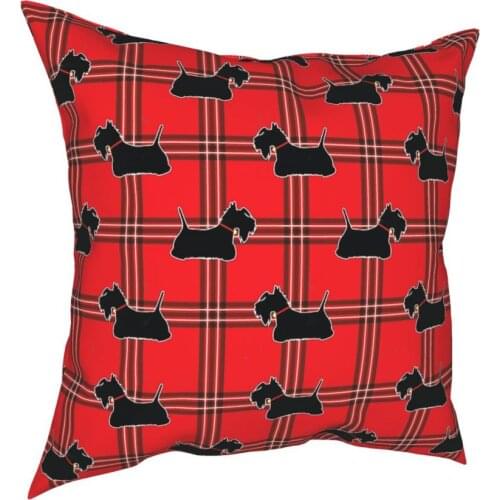 Scottie Dogs Throw Pillow Cover Throw Pillow Scottish Terrier Dog Tartan Skye Fashion Cushion Covers