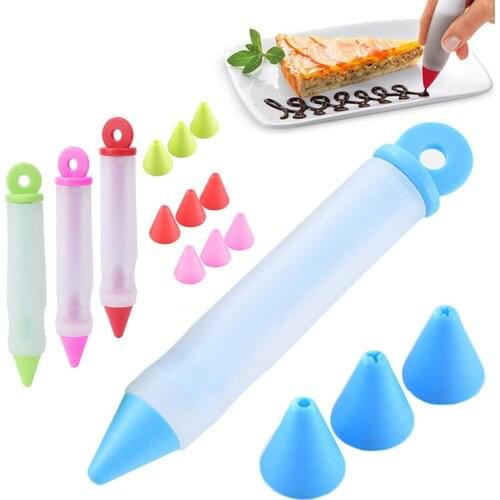 Silicone Cream Cake Writing Pen Baking Decorating Tool Piping Pastry Nozzles