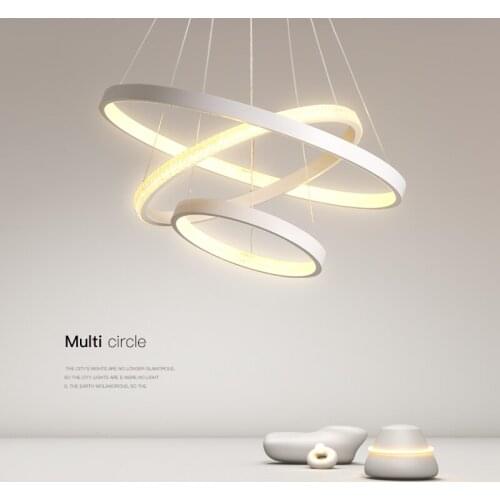 Modern Led Pendant Lights Simple Villa Dining Room Bedroom Living Lamp European Chandeliers Indoor Lighting Decoration Lamps