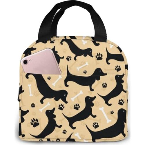 Duchshung Dogs Lunch Bag Portable Insulated Thermal Cooler Bento Lunch Box Tote Picnic Storage Bag Pouch