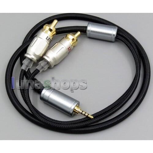 LN006073 60cm Weave Cloth OD 5mm 2.5mm TRRS TO 2 RCA Audio Adapter Cable For Astell&Kern AK240 AK380 AK320 DP-X1