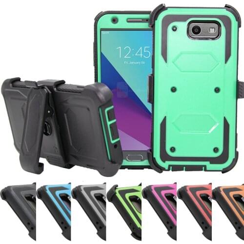Heavy Duty Armor Case Belt Clip Holster Cover For Samsung Galaxy J3 Emerge/J3 2017/J3 Eclipse/J3 Mission/J3 Luna Pro/J3 Prime