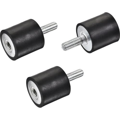 Uxcell M8 Rubber Mounts Male/Female Shock Absorber, D30mmxH30mm 3 Pcs