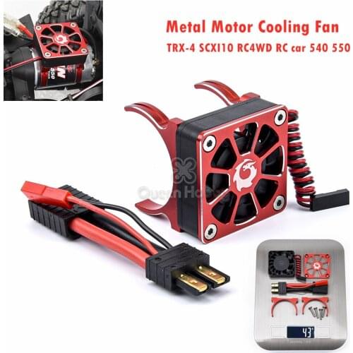 Cooling Fan with Brush Motor Radiator Cover RC Model Acce Electric Car Parts for TRX-4 SCXI10 RC4WD RC Car 540 550