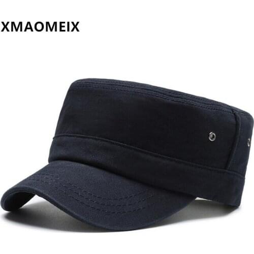 XMAOMEIX 2021 Spring New Cotton Military Hat For Men Casual Sports Caps Snapback Cap Adjustable Size Navy Hats Bone Men Flat Cap