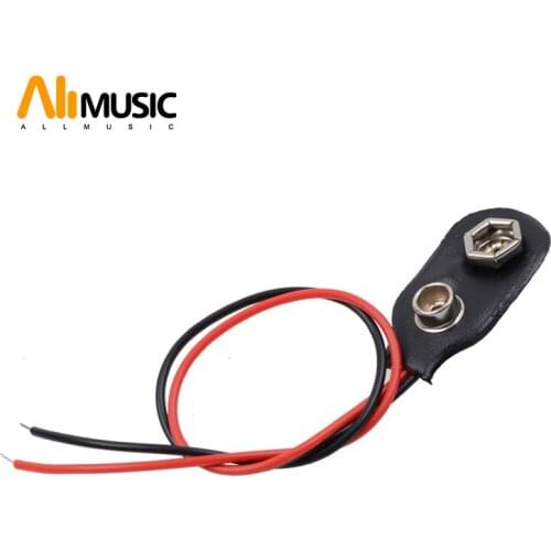 100pcs 9V 9 Volt Battery Clip Holder Connectors Plug Snap Type Lead Wire Soft Battery Buckle For Electric Bass Guitar