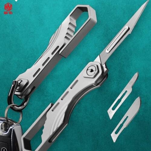 1PCS Hot Sale!!! Titanium Alloy Mini Portable EDC Folding Knife Outdoor Camping Survival Kitchen Fruit Knife Without Blade