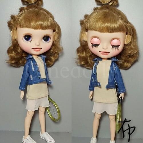 1PCS Cool Fashion Denim Coat Clothes for Blyth, Azone S, OB 24 Doll Clothing Accessories Toys for Girl