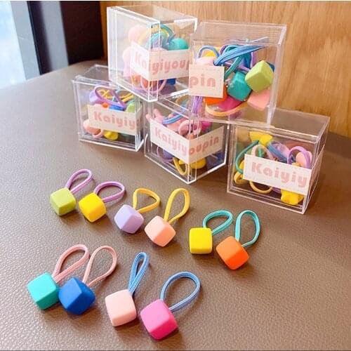 10Pcs Kids Cute Bunny Star Bear Headwear Elastic Hair Bands Baby Girls Sparking Mini Headdress Tie Gum Ropes Hair Accessories