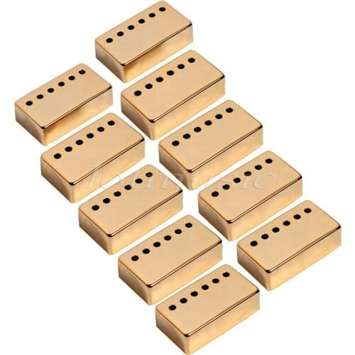 10Pcs Gold Metal Guitar Humbucker Pickup Cover For Electric Guitar Replacement 52mm Pole Space