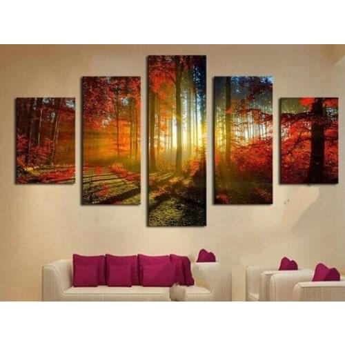 2016 Free Shipping 5pcs Sunshine Print Oil Painting On Canvas Home Decoration Home Decor On Canvas Hotel Decoration Painting