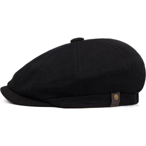 2019 fashion solid color four-color beret cap outdoor leisure octagonal hat men and women spring and autumn warm hats