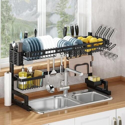2020 Upgrade Adjustable Kitchen Dish Rack Sink Bowl Plate Spoon Cup Drying Dish Drainer Storage Rack Kitchen Organizer