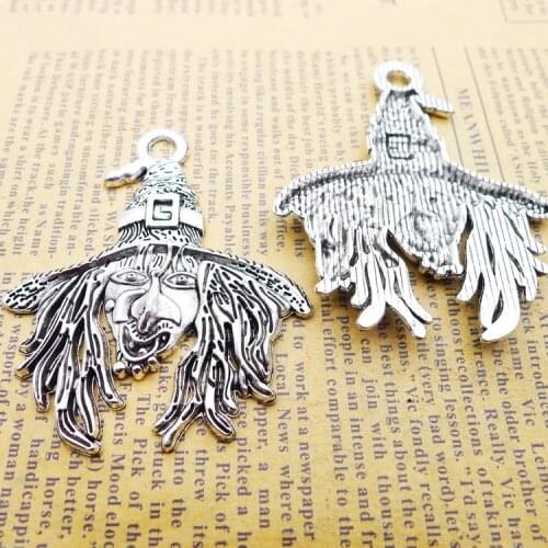 3PCS/Lot 48m*58mm wicca Antique Silver Color Wizard Charm Handcraft DIY making