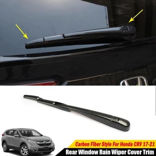 For HONDA CR-V CRV 2017 2018 2019 2020 2021 Carbon Fiber Style Rear Window Rain Wiper Cover Trim 4Pcs
