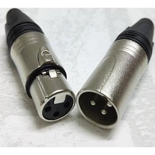 5 Pairs Nickel Plated 3 Pin XLR Audio Cable Connector Male Plug + Female Jack for MIC Microphone speaker mixer audio equipment