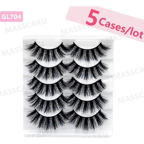 5pcs/lot NEW 5 Pairs Fluffy Lashes 25mm 3d faux Mink Lashes Long Thick Natural False Lashes Vendors Makeup faux Mink Eyelashes