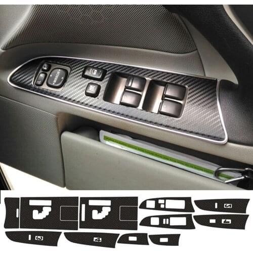 7PCS Car Interior Stickers For LEXUS IS250 300 350 2006-2012 Carbon Fiber Auto Gear Shift Box Panel Cover Trim