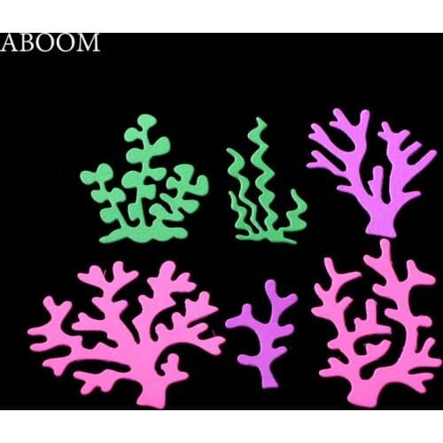 ABOOM Fresh Design 6PCS/Lot Tree Pattern Carbon Steel Die Cut Embossing Folder Cutting Dies For DIY Paper Card Making Template