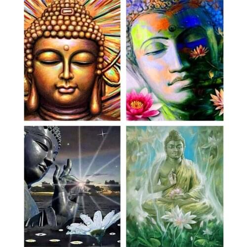 Diamond Painting Buddha Diamond Rice Square/Round Rhinestone Diamond Embroidery 5D Cross Stitch diy Mosaic Gift Home Decoration