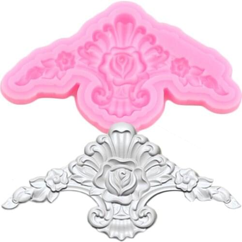 Baroque Relief Silicone Mold Flower Fondant Cake Decorating Tools Chocolate Cupcake Topper Gumpaste Mould Candy Resin Mould